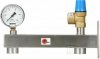 Grupa bezpieczeństwa c.w.u. INOX 8 bar, z zaworem bezpieczeństwa i manometrem 303008